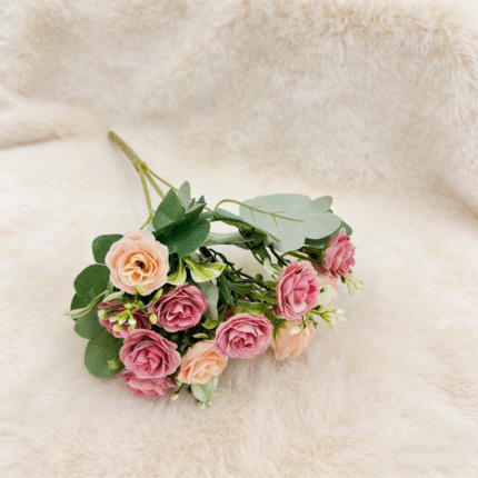 Artificial Rose Chrysanthemum Small Rose Bud Outdoor Fence Flower Box Decoration Factory Wholesale Silk Cloth Small Rose